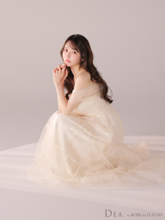 XS～Lサイズあり】ラメチュールオフショルダーロングキャバ