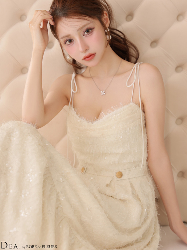 XS～Lサイズあり】スパンコールチュールフレアロングキャバ