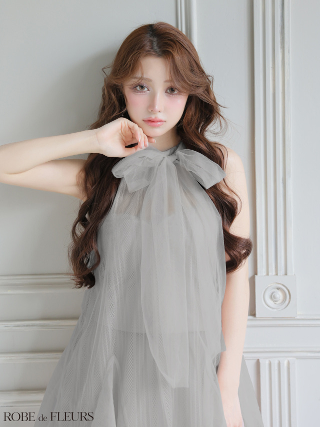 XSサイズあり】ハイネックウエストリボンフレアミニキャバドレス(fm3486)