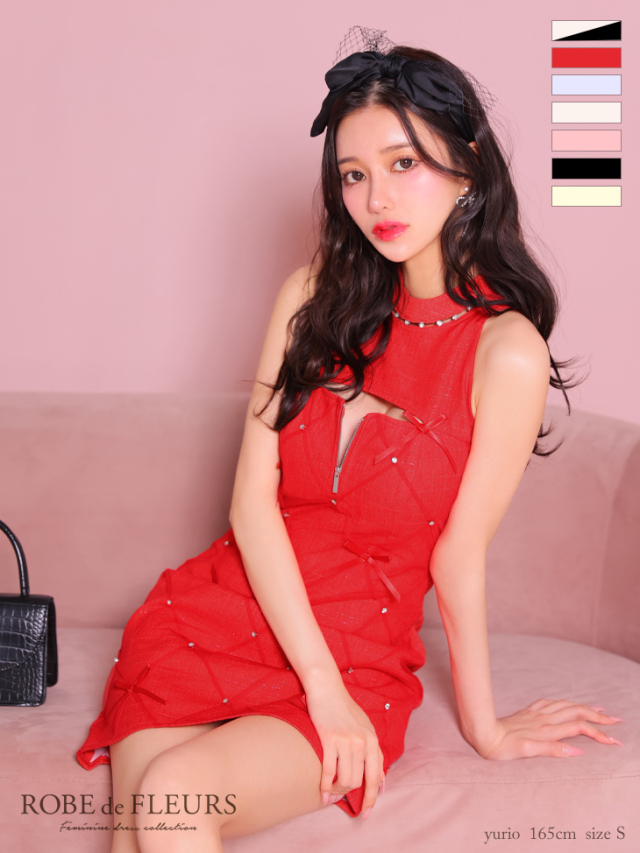 XSサイズあり】バレエコアランダムスイートミニリボンキャバドレス(fm3531) 