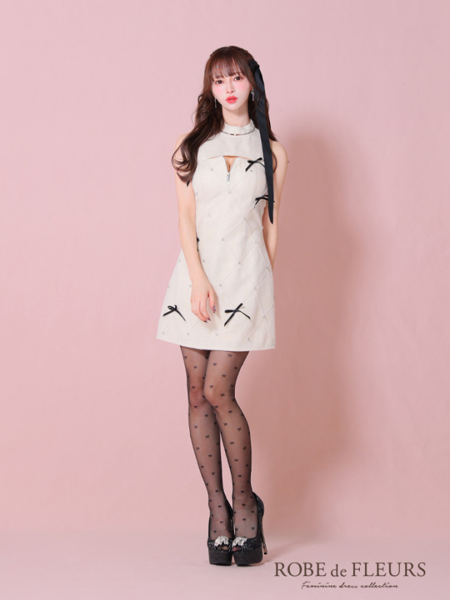 XSサイズあり】バレエコアランダムスイートミニリボンキャバドレス(fm3531) 