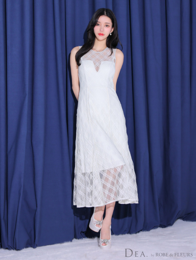 Lサイズあり】ノースリーブ×シースルーチェックレデイサマーキャバ  