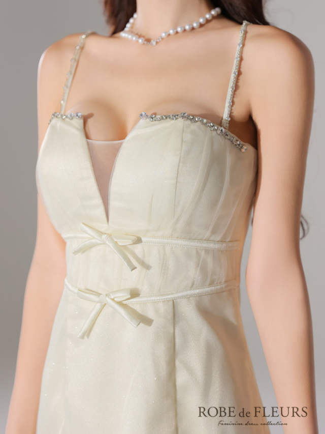 XSサイズあり】ラメチュールサテンバストビジューミニキャバドレス(fm3582) 