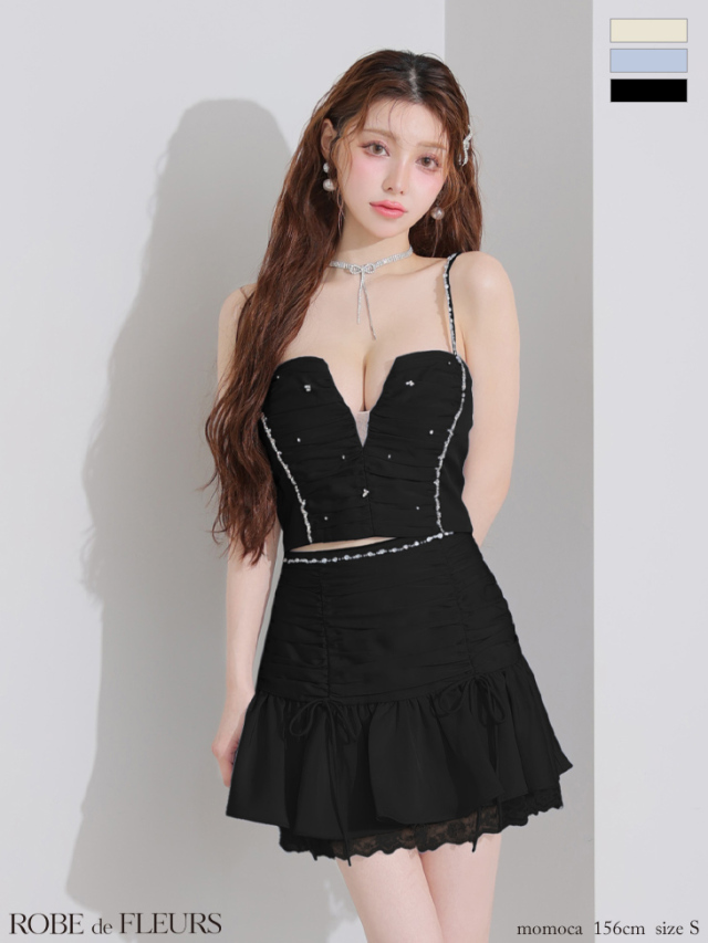ALESSANDRA RICH★素敵！ドレープフローラルサテンミニドレス XSサイズあり】サテンビジューレースセットアップミニキャバ