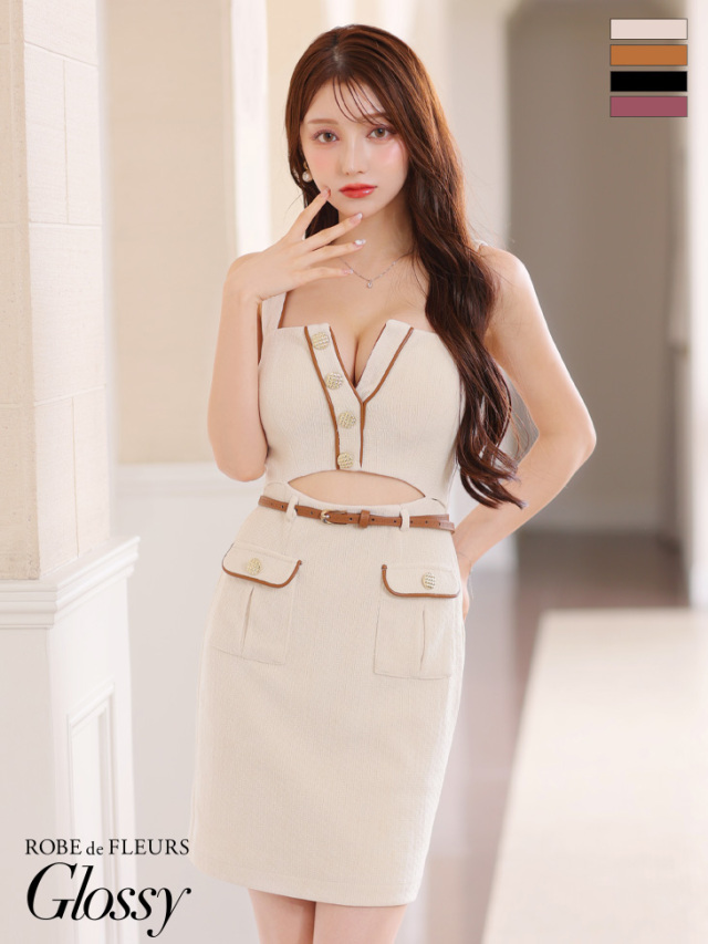 XSサイズあり】レザーパイピングウエストカットベルトタイトキャバ  