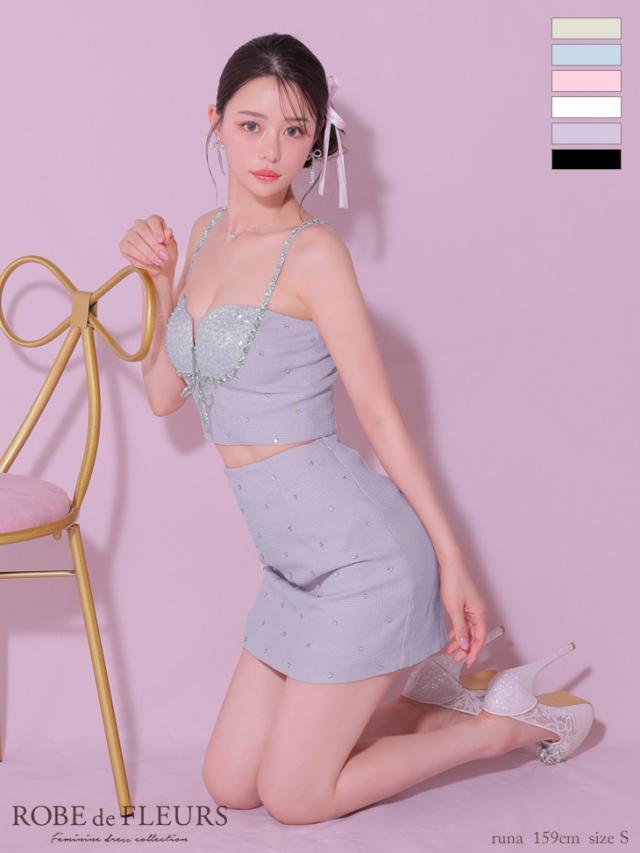 XSサイズあり】sugarコラボカラーあり♥ビジューリボンライン 