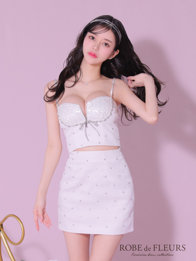 XSサイズあり】sugarコラボカラーあり♥ビジューリボンライン  