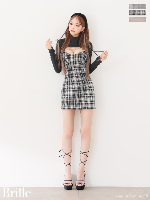 XS～Lサイズあり】ange de brille mini dress (brille3760) 