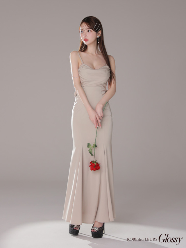 ROBE de FLEURS GL3768 ワインレッドドレス Glossy by ROBE de FLEURS/グロッシー】セクシー オープンバスト