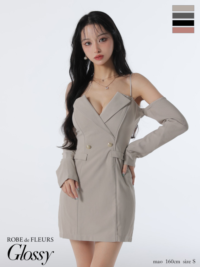 robe de fleurs ドレス　M グレー　アンディ キャバドレス・パーティードレス通販ROBE de FLEURS【ローブド