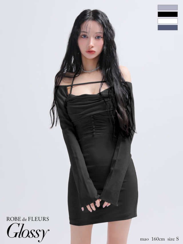 XSサイズあり】ボレロスエードホルタータイトミニキャバドレス