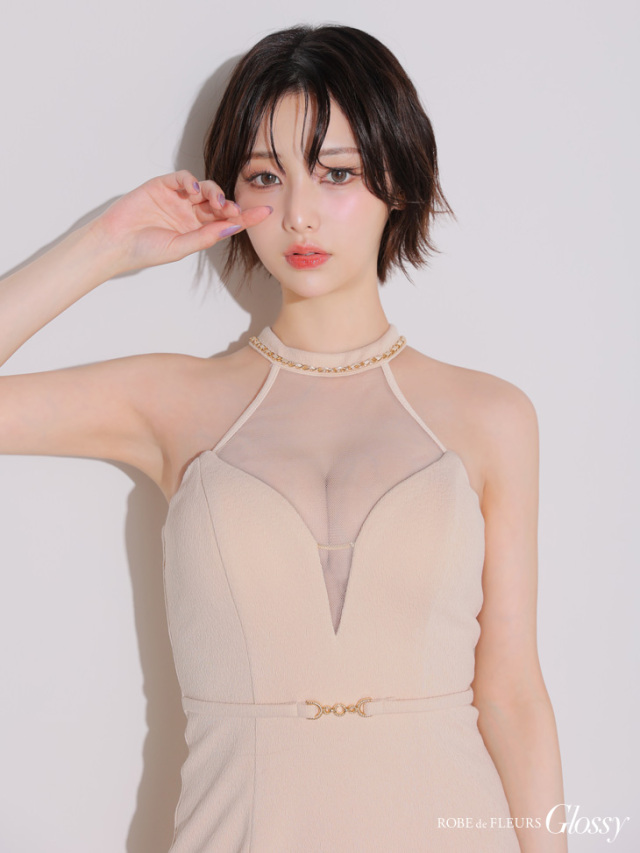 ROBE de FLEURS スーパーストレッチワッフルジップキャバドレス ROBE de FLEURS スーパーストレッチワッフルジップキャバドレス ROBE