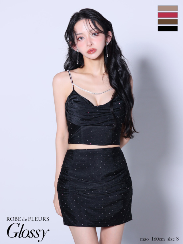 XSサイズあり】シアーギャザータイトキャミミニキャバドレス(GL3952)