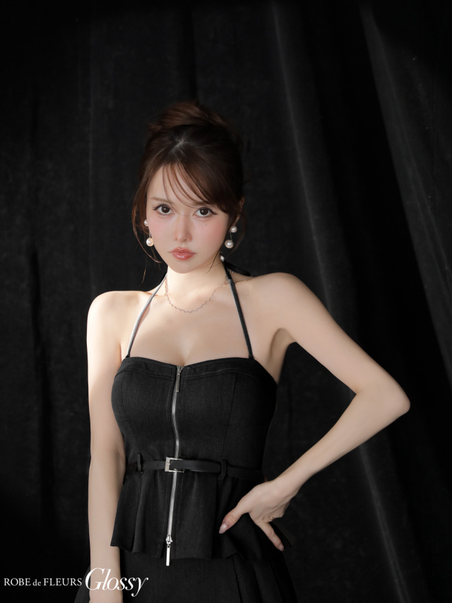 XSサイズあり】ホルターぺプラムベアセットアップミニキャバドレス(GL3958)