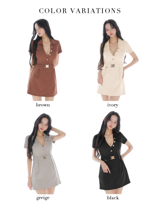 XSサイズあり】Vネックバストカットベルト付きタイトミニキャバ