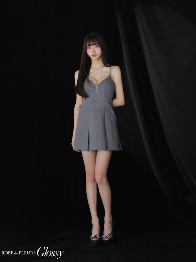 XSサイズあり】ジップキャミフレアミニキャバドレス(GL3963)