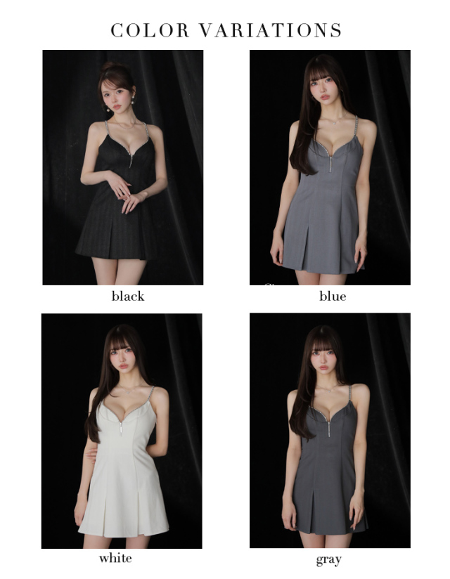 XSサイズあり】ジップキャミフレアミニキャバドレス(GL3963)