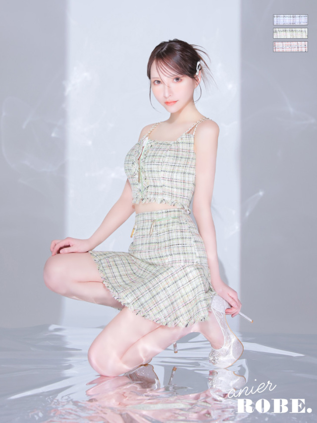 【XSサイズあり】setup cami check tweed dress(anier4040)