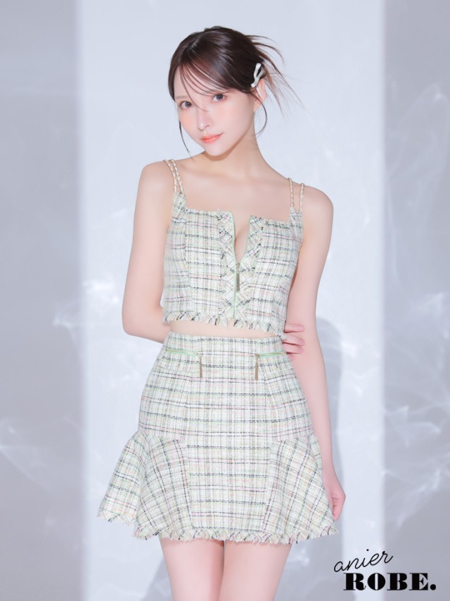【XSサイズあり】setup cami check tweed dress(anier4040)