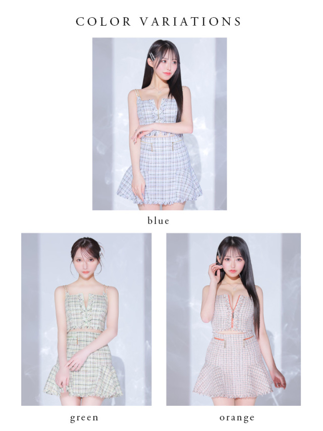 【XSサイズあり】setup cami check tweed dress(anier4040)