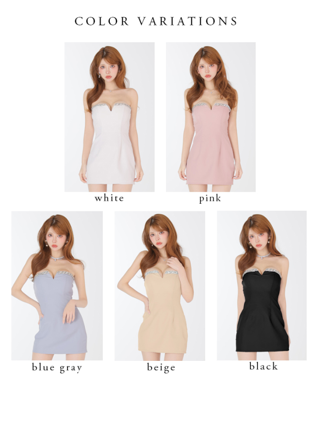 XSサイズあり】 BijouLine bare mini dress（anier4063）