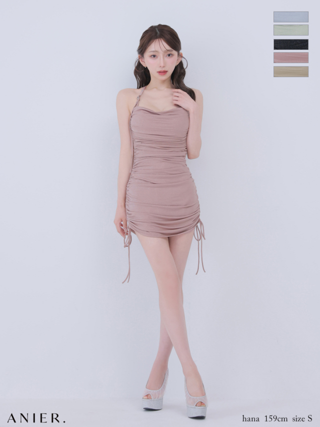 XSサイズあり】 glitter drape couture mini dress（anier4073）