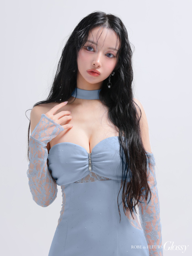 お値下げ対応可♡ ROBEdeFLEURSレースベアチョーカータイトミニドレス XSサイズあり】袖取り外し可能♡レースベアチョーカー