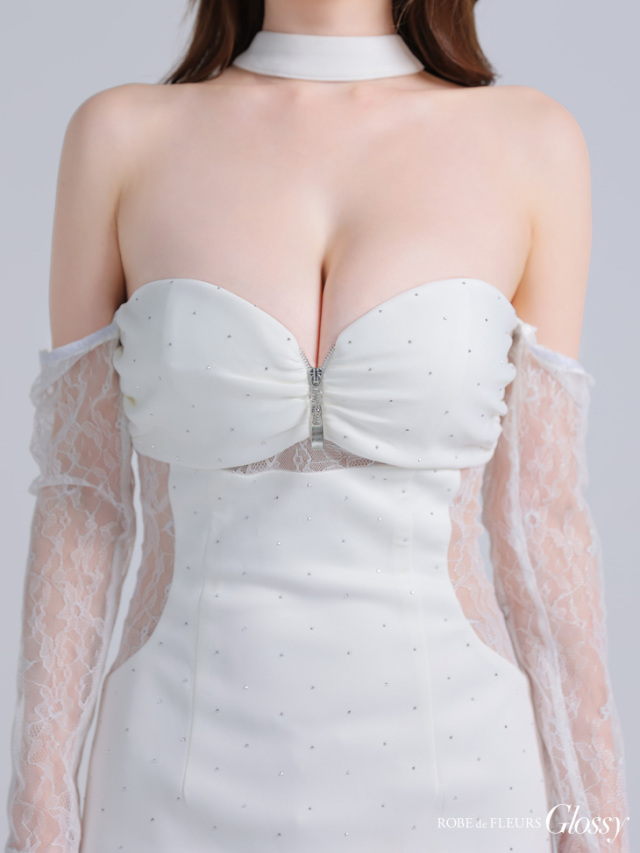 XSサイズあり】袖取り外し可能♡レースベアチョーカータイトミニ