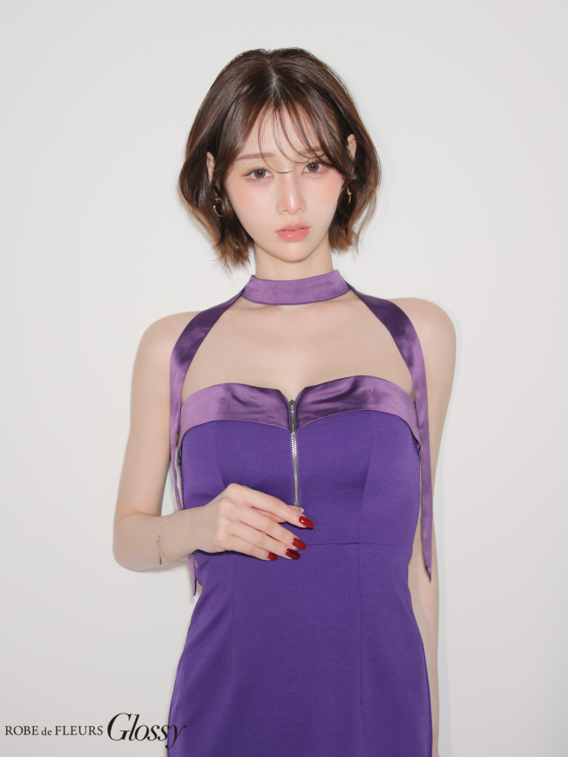 XSサイズあり】2way♡チョーカー風バストジップタイトミニキャバ