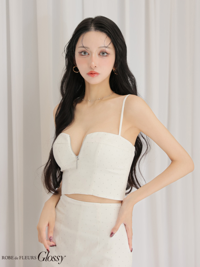 XSサイズあり】ストーンベアトップセットアップミニキャバドレス(GL4113)