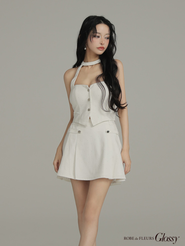 ROBE de FLEURS.Brille れみれみ setup dress 白 ROBE de FLEURS.Brille れみれみ setup dress 白 - メルカリ