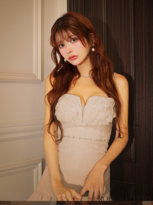 XSサイズあり】肩リボンキャミツーピースフレアミニキャバドレス(fm4132)