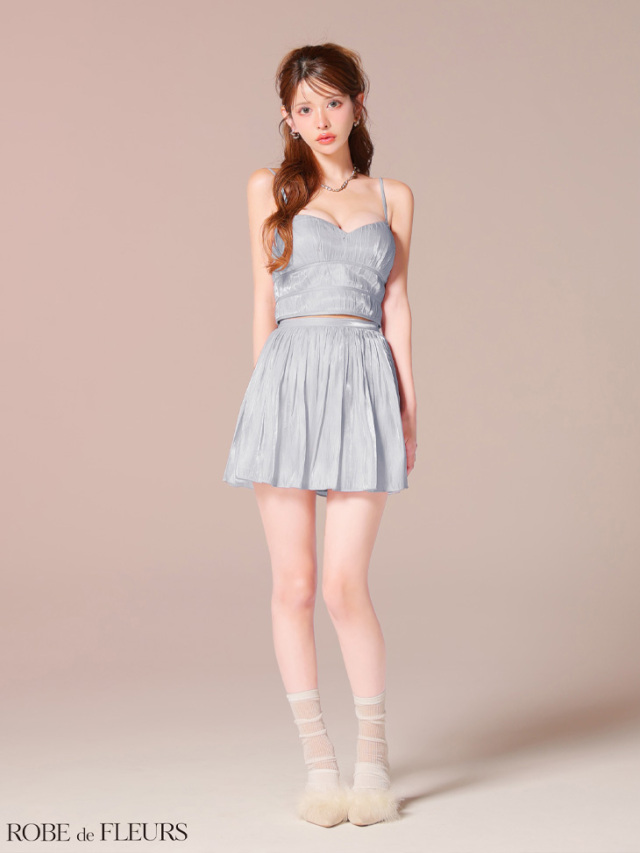 XSサイズあり】オーガンジーベアツーピースフレアミニキャバドレス(fm4149)