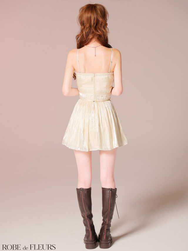 XSサイズあり】オーガンジーベアツーピースフレアミニキャバドレス(fm4149)