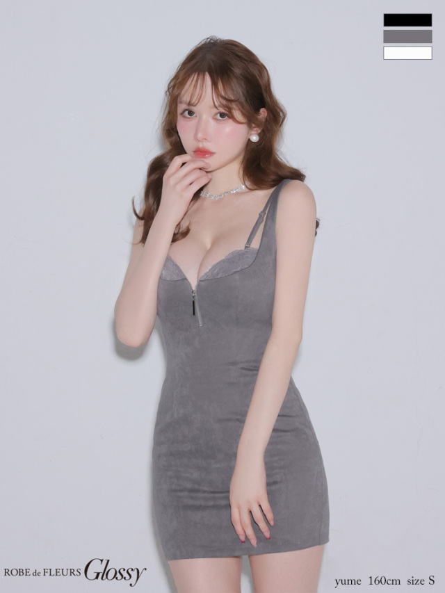 ROBE de FLEURS GL4155 ミニキャバドレス Glossy ローブドフルールグロッシー 【XSサイズあり】バックレース