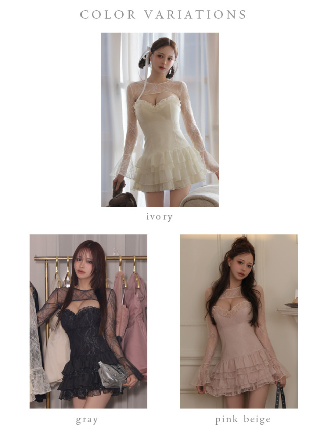 XS~Lサイズあり】Pétale de brille mini dress (brille4161) XS~Lサイズあり】Pétale de brille mini dress (brille4161)