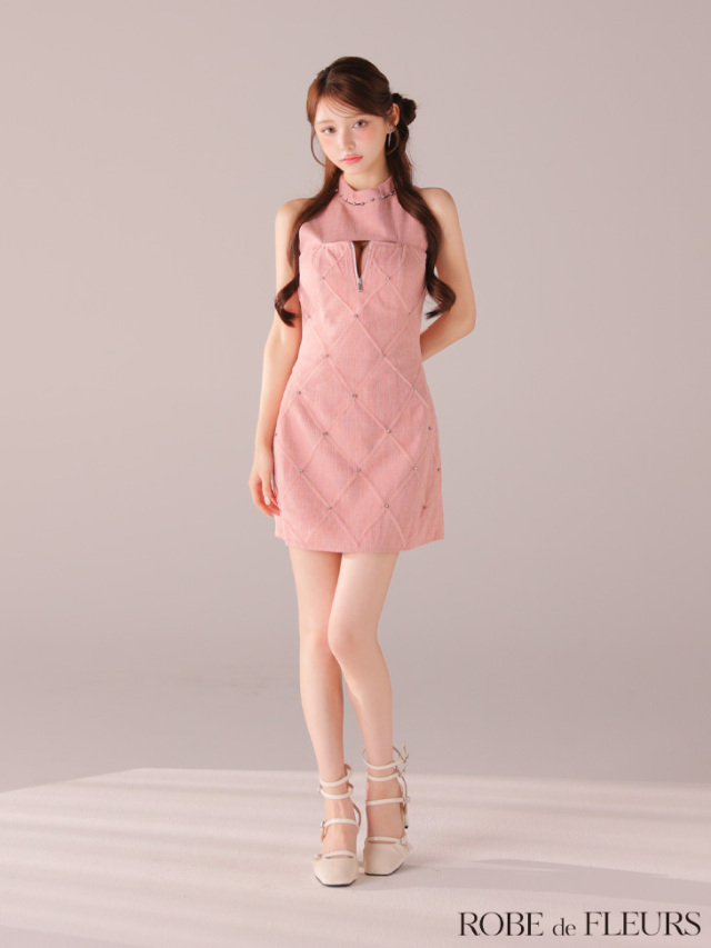 XSサイズあり】ティアードスカートツーピースフレアミニキャバドレス