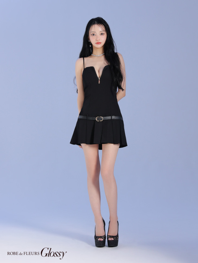 ★予約商品★【6月上旬入荷予定】【XS~Lサイズあり】ボレロ着脱可能♡ローベルトデザインプリーツミニキャバドレス(GL4208)