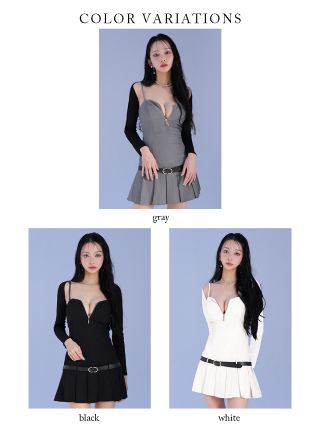 ★予約商品★【6月上旬入荷予定】【XS~Lサイズあり】ボレロ着脱可能♡ローベルトデザインプリーツミニキャバドレス(GL4208)