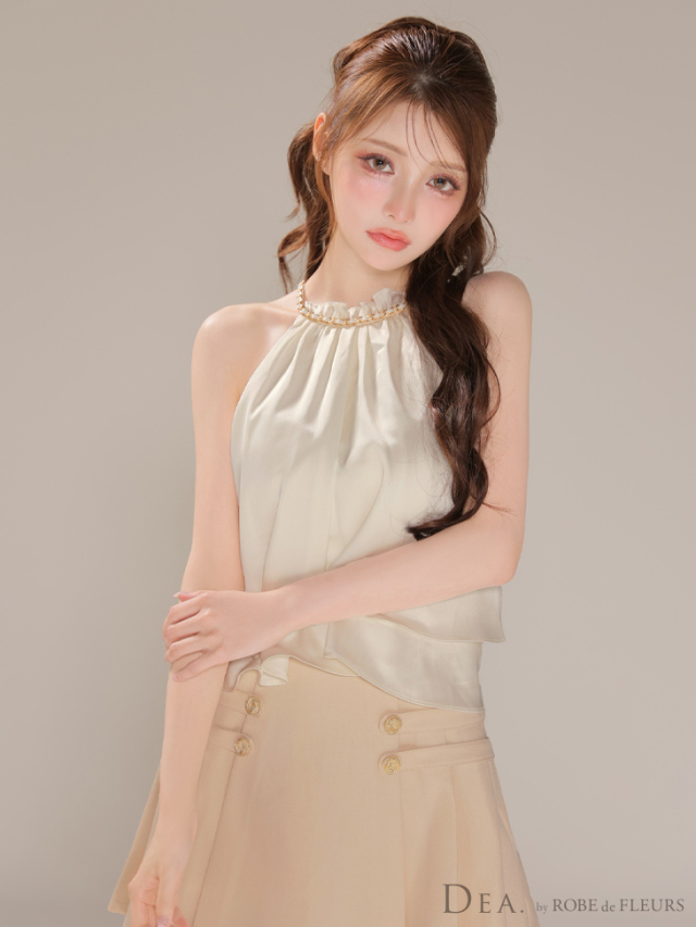 XSサイズあり】シフォンレイヤードフリルセットアップフレアミニキャバ