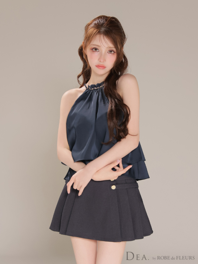 XSサイズあり】シフォンレイヤードフリルセットアップフレアミニキャバ