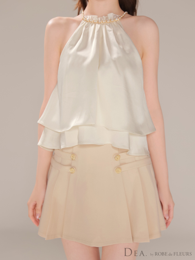 XSサイズあり】シフォンレイヤードフリルセットアップフレアミニキャバ