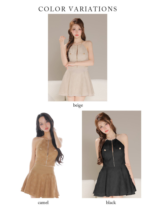 キャバドレス XSサイズあり】チェックレースツイルセットアップミニキャバドレス(GL4218)