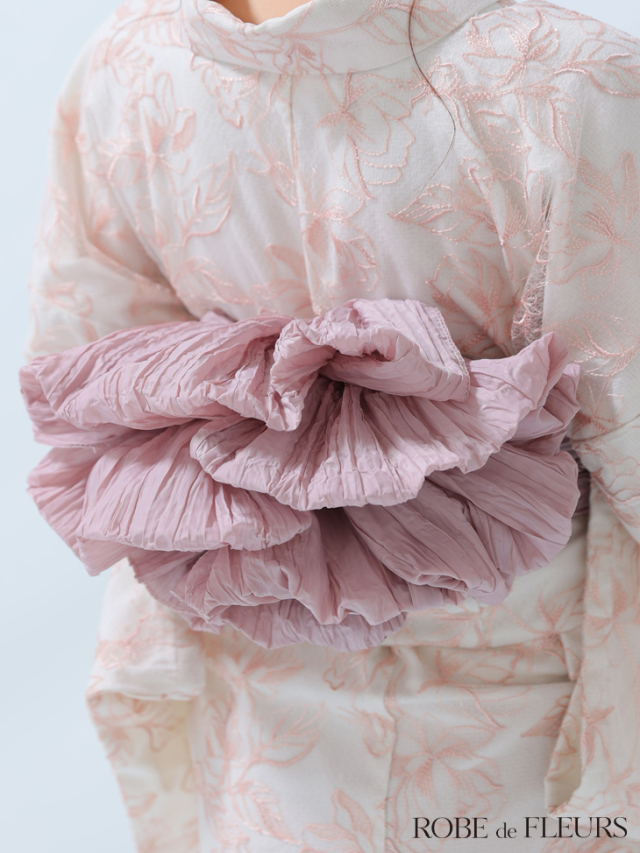 ROBE de FLEURS Sheer floral embroidered lace yukata (fm4220)