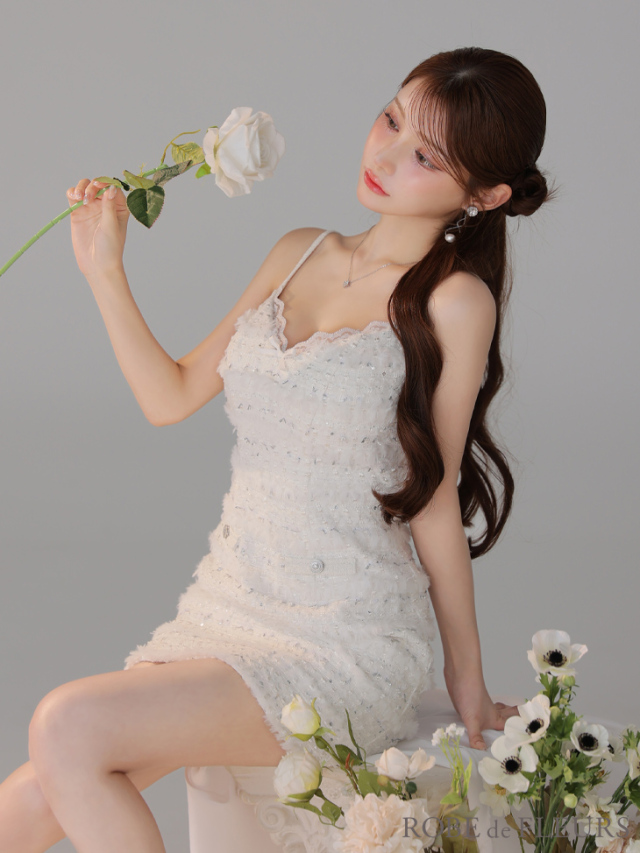 XSサイズあり】フェザースパンコールツイードミニキャバドレス(fm4224)