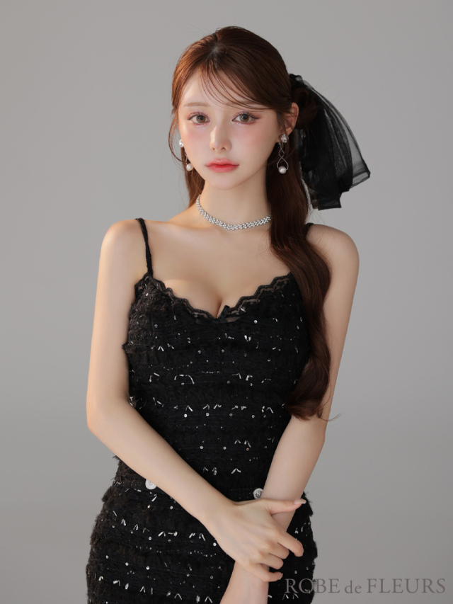 XSサイズあり】フェザースパンコールツイードミニキャバドレス(fm4224)