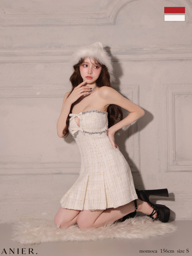 XSサイズあり】Sparkling Ribbon Bear Dress Santa (anier4227)
