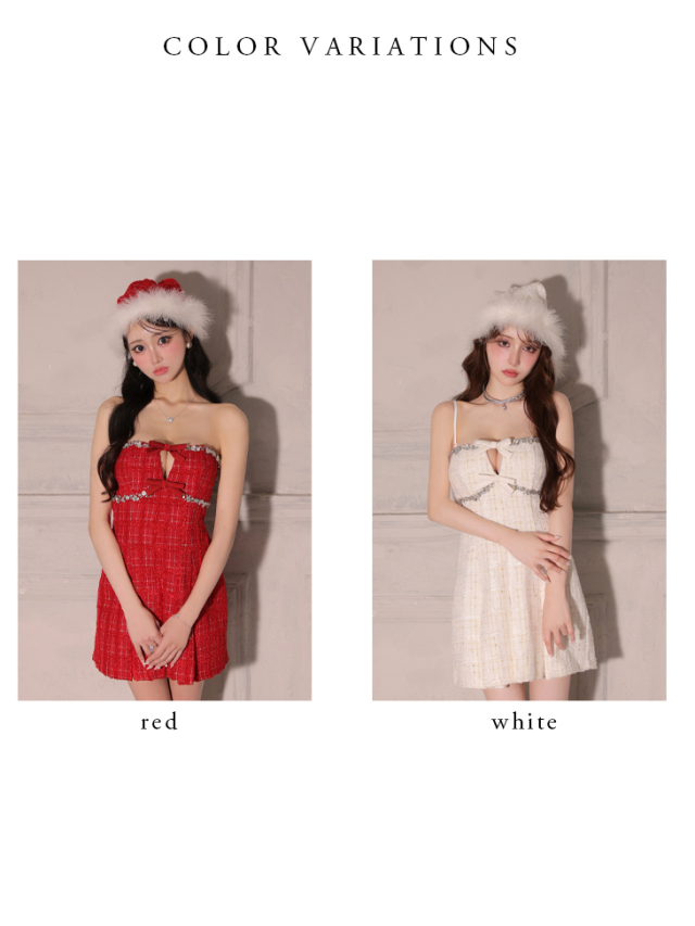 XSサイズあり】Sparkling Ribbon Bear Dress Santa (anier4227)