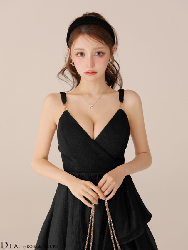 XS～Lサイズあり】ティアードジャガードフリルスカートロングキャバ