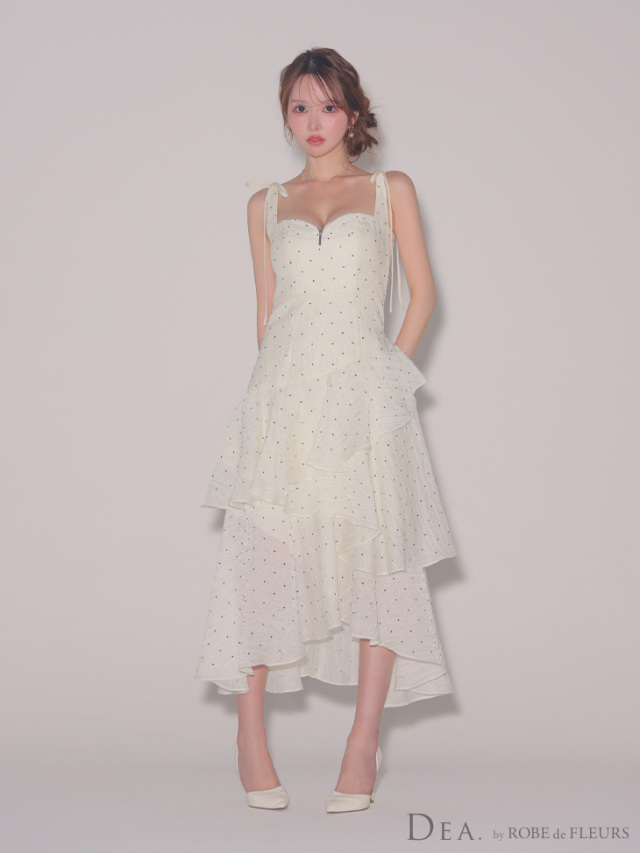 ●Mac Duggal●フリルティアードカットアウトシフォンドレス ○Mac Duggal○フリルティアードカットアウトシフォンドレス